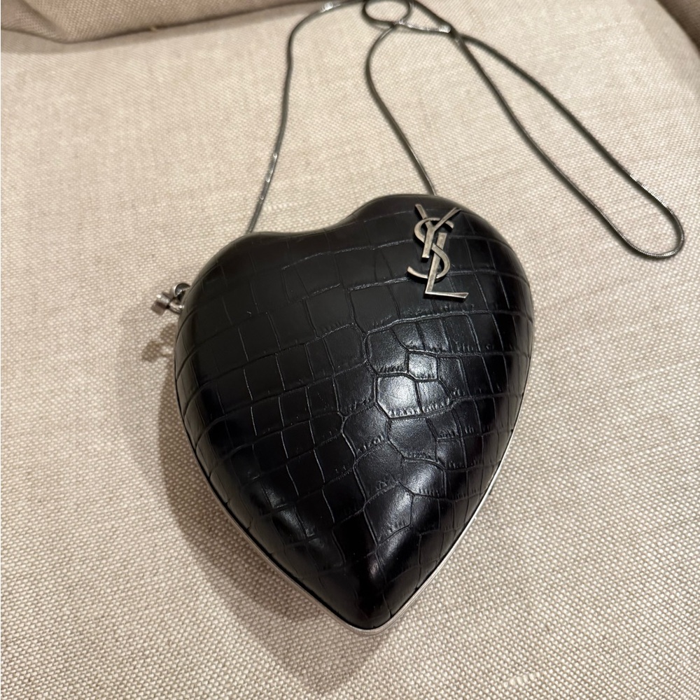 Yves Saint Laurent Black Heart-Shaped Bag